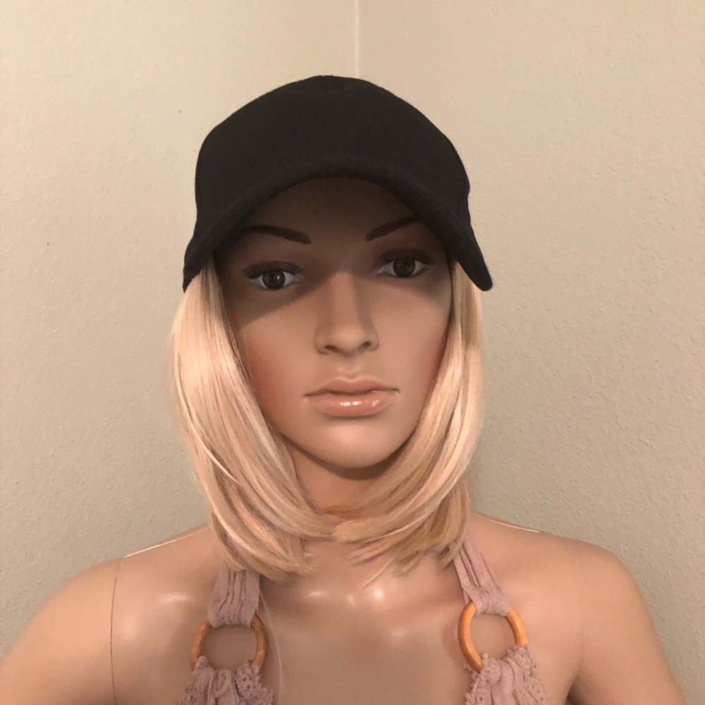 COPY - BASEBALL CAP WITH BLONDE HAIR ADJUSTABLE